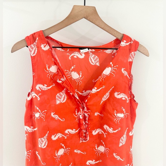 J. Crew Sea Creature Cotton Beach Pullover Orange Size Small - Picture 2 of 5